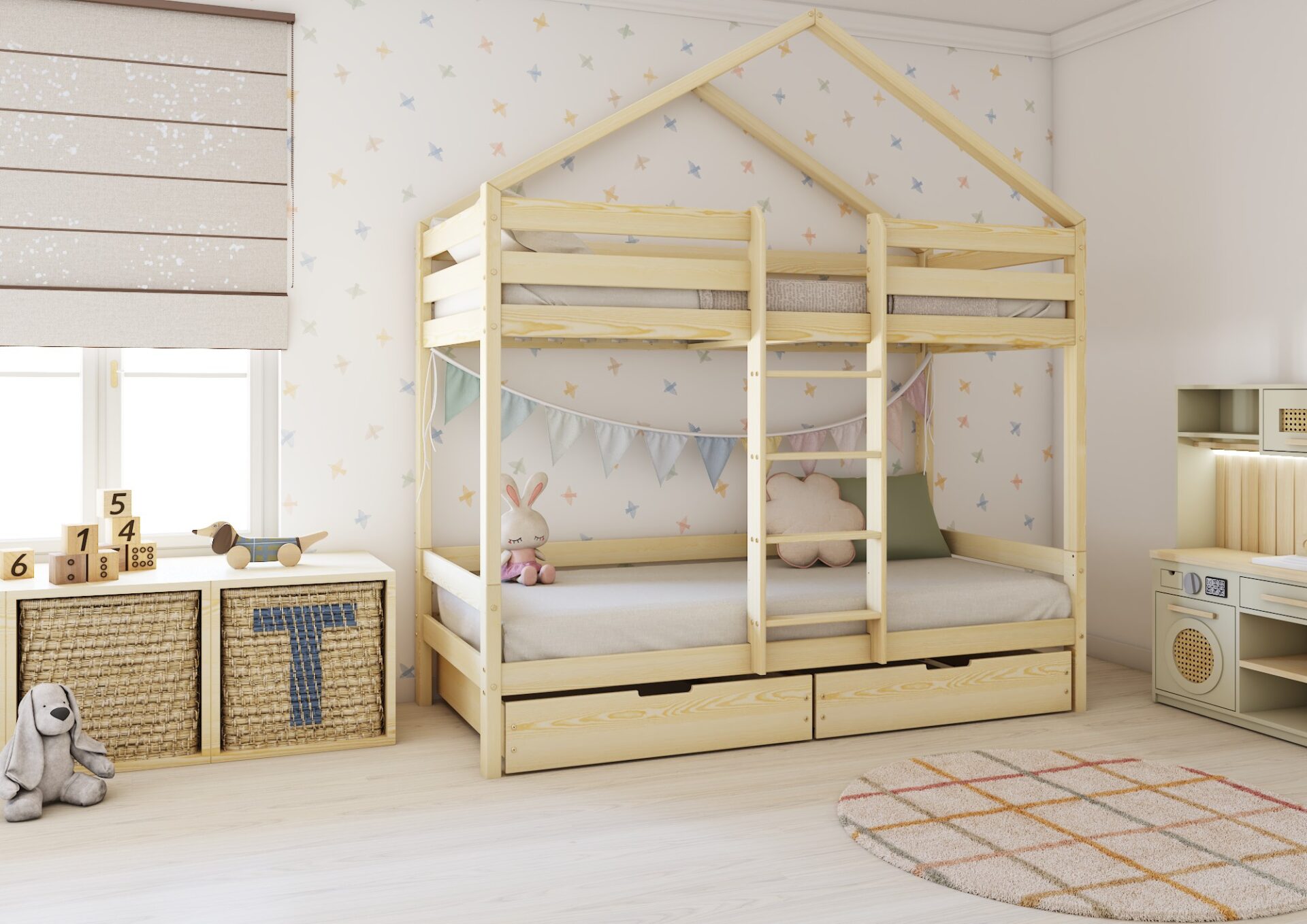 Łóżko piętrowe domek Hugo (1)